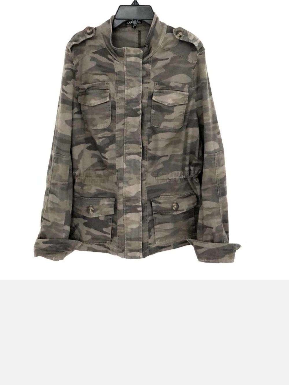 Express Olive Camo Utility Jacket